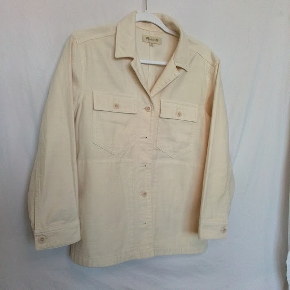 Madewell 100% Cotton Utility‎ Shirt Jacket Cream XXS